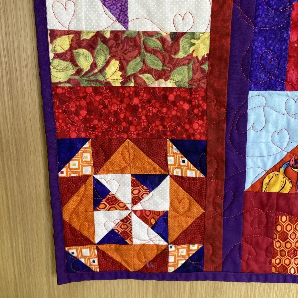 February Valentine's Heart Quilted Wall Hanging Live Love Laugh Welcome 24
